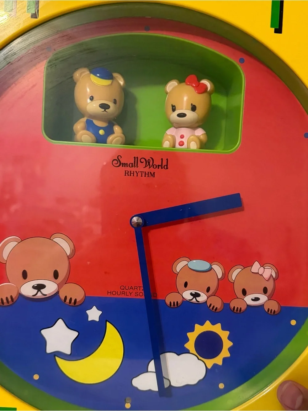 Vintage Li'l Bears musical magic motion clock by Rhythm Clocks